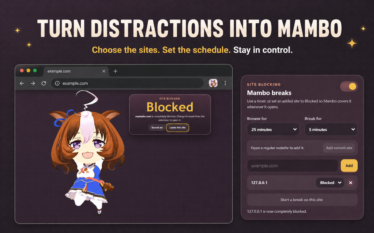Turn distractions into Mambo screenshot
